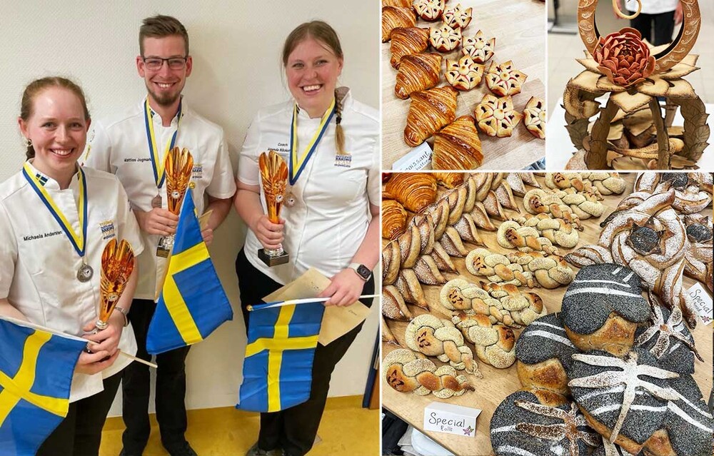 Juniorbagarlandslaget tredje bäst i världen brons i vm unga bagare 2022 Michaela Andersten Mattias Jogmark Sveba Dahlen