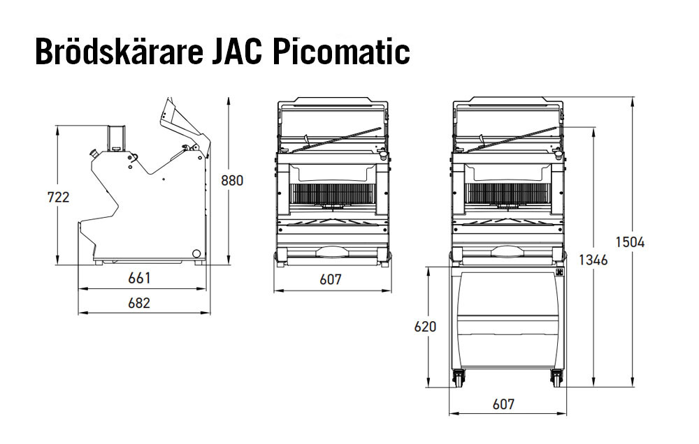 Köp brödskärare automatisk platsbesparande fast skivtjocklek picomatic jac sveba dahlen