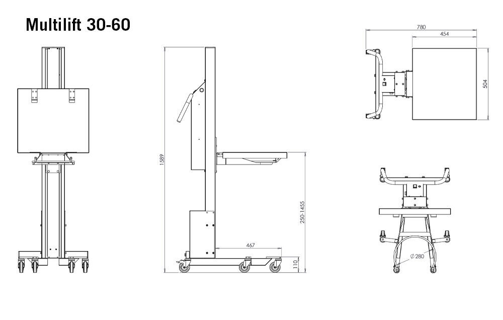 Grytlift Multilift 30-60 Måttskiss Varimixer Sveba dahlen